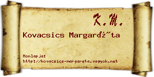 Kovacsics Margaréta névjegykártya